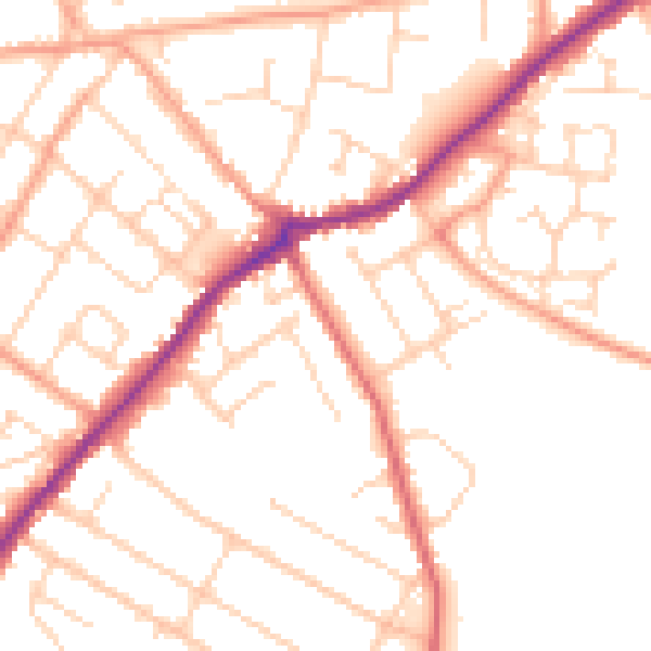 Daytime road noise heatmap for CT7 0AW