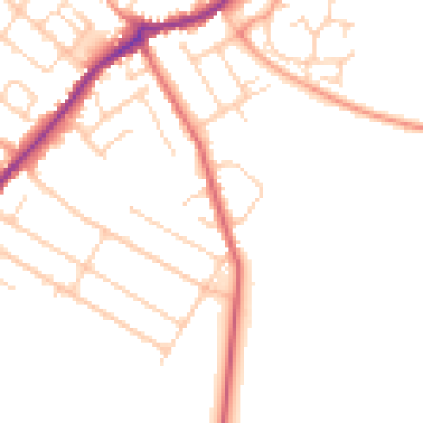 Daytime road noise heatmap for CT7 0AY