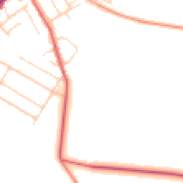 Daytime road noise heatmap for CT7 0BB