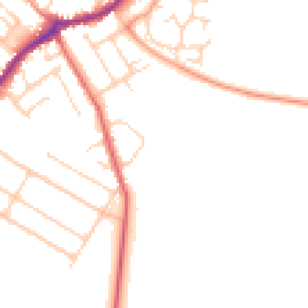 Daytime road noise heatmap for CT7 0BE