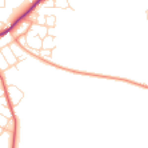 Daytime road noise heatmap for CT7 0BG