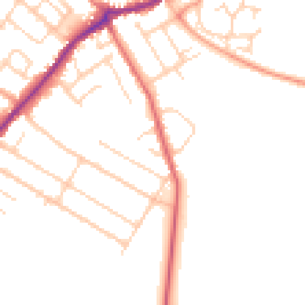 Daytime road noise heatmap for CT7 0BN