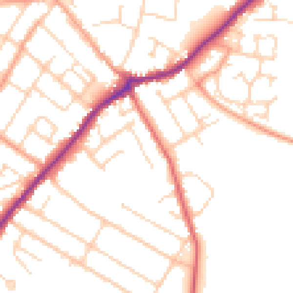 Daytime road noise heatmap for CT7 0BP