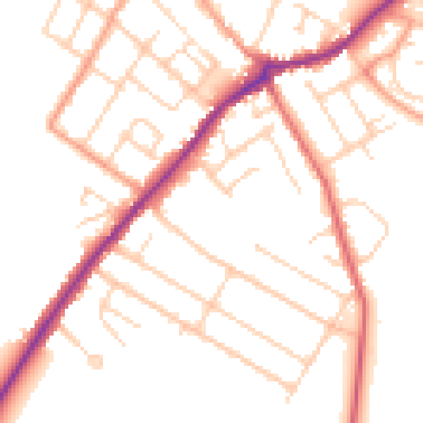 Daytime road noise heatmap for CT7 0BT