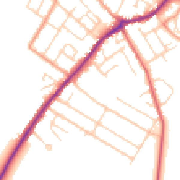 Daytime road noise heatmap for CT7 0BU