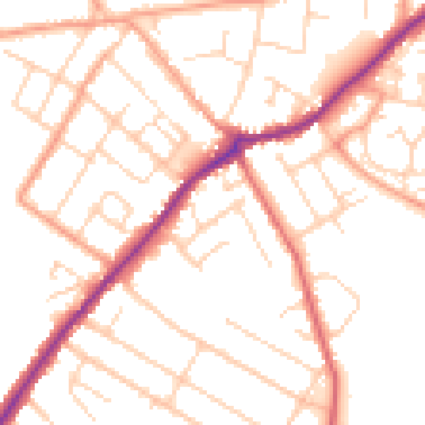 Daytime road noise heatmap for CT7 0BX