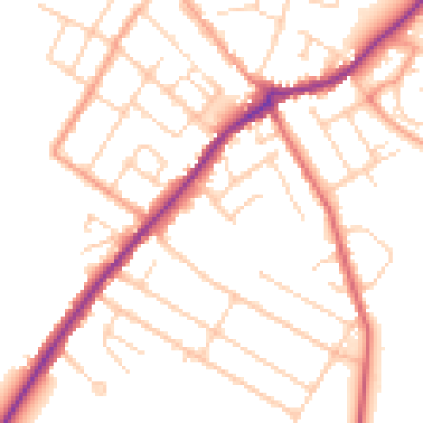 Daytime road noise heatmap for CT7 0DA
