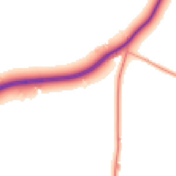 Daytime road noise heatmap for CT7 0DG