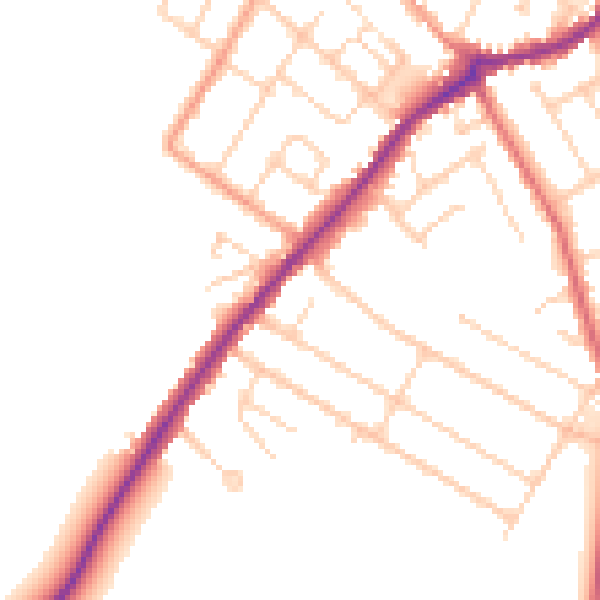 Daytime road noise heatmap for CT7 0DH