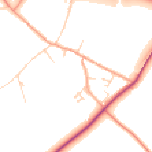 Daytime road noise heatmap for CT7 0DP