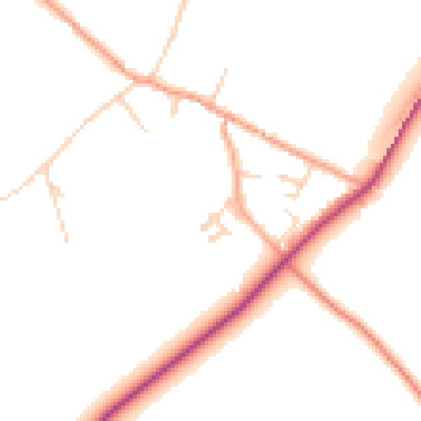 Daytime road noise heatmap for CT7 0DR