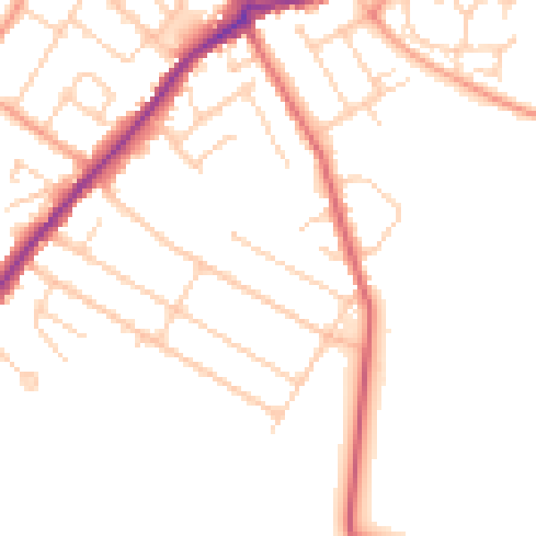 Daytime road noise heatmap for CT7 0DU