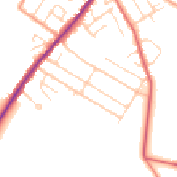 Daytime road noise heatmap for CT7 0DX