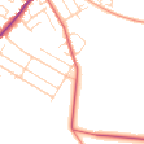 Daytime road noise heatmap for CT7 0EE