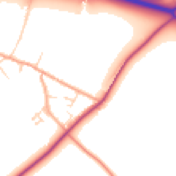Daytime road noise heatmap for CT7 0EF