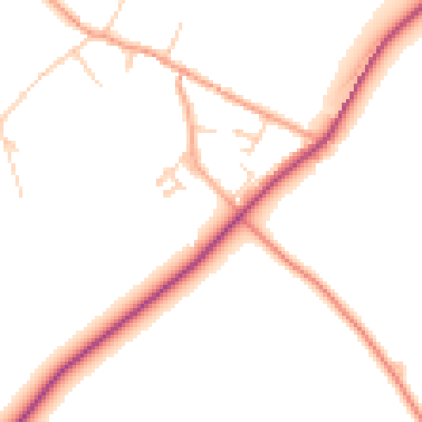 Daytime road noise heatmap for CT7 0EU