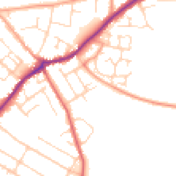 Daytime road noise heatmap for CT7 0EX