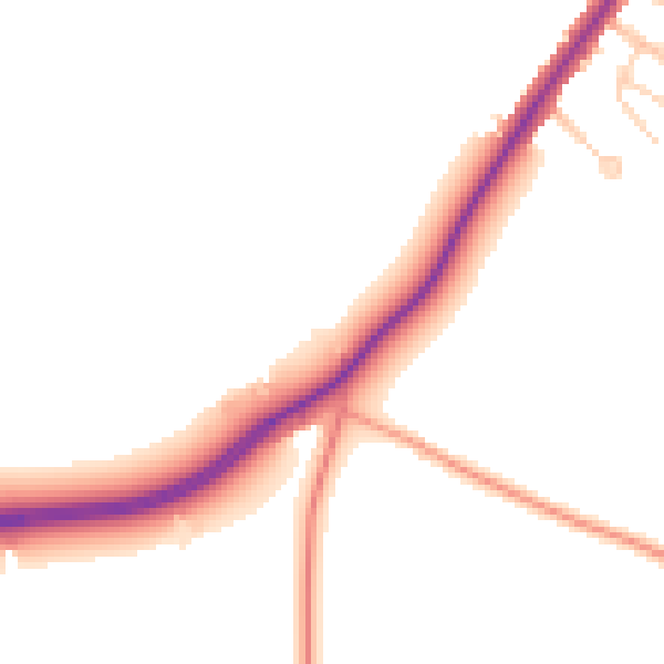 Daytime road noise heatmap for CT7 0JN