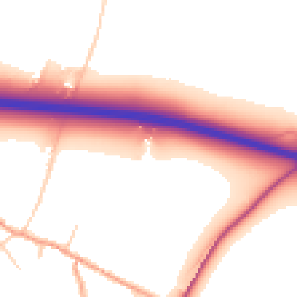Daytime road noise heatmap for CT7 0NA