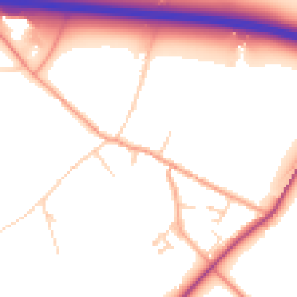 Daytime road noise heatmap for CT7 0NP