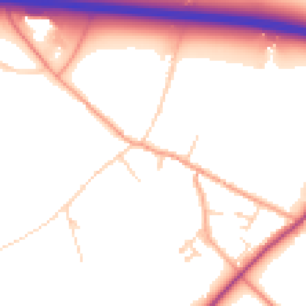 Daytime road noise heatmap for CT7 0NR