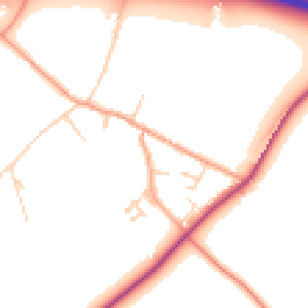 Daytime road noise heatmap for CT7 0NY