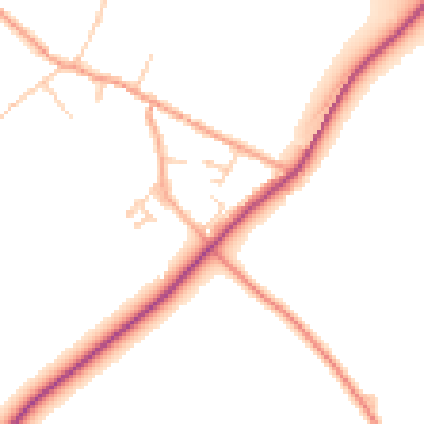 Daytime road noise heatmap for CT7 0PE