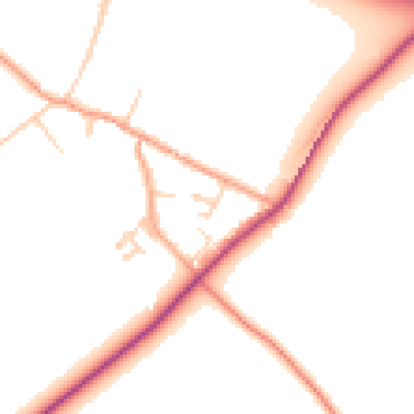 Daytime road noise heatmap for CT7 0PL