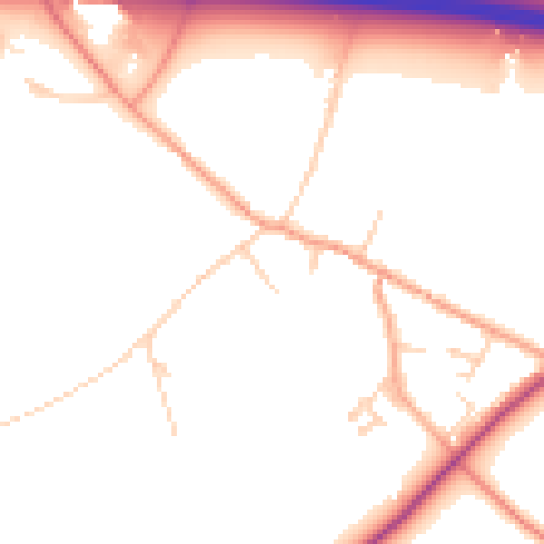 Daytime road noise heatmap for CT7 0PX