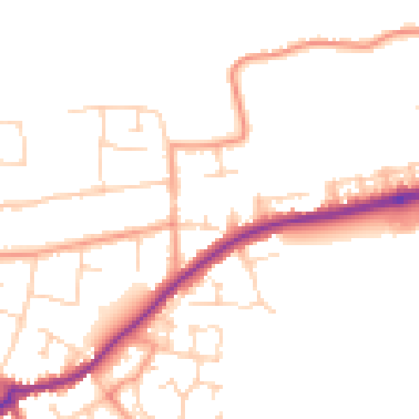 Daytime road noise heatmap for CT7 9BA
