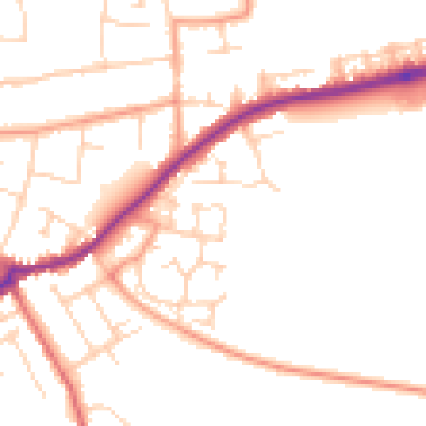 Daytime road noise heatmap for CT7 9DF