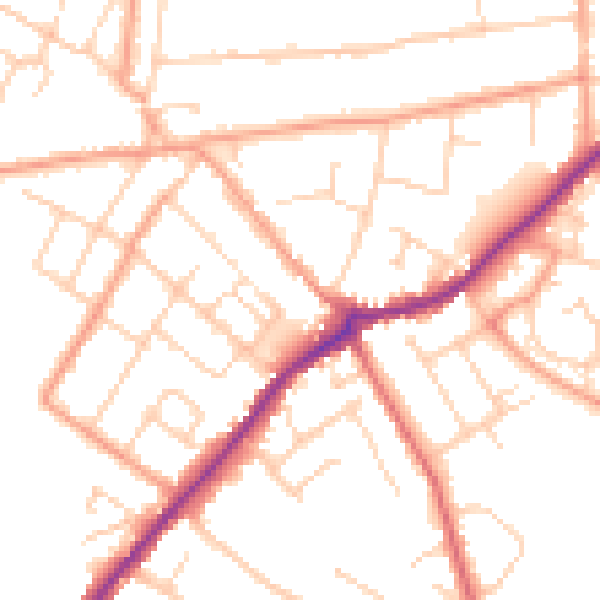 Daytime road noise heatmap for CT7 9DG
