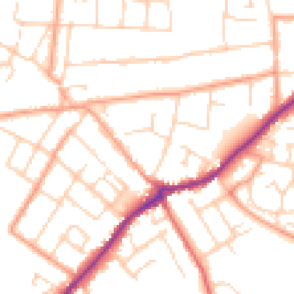 Daytime road noise heatmap for CT7 9DP