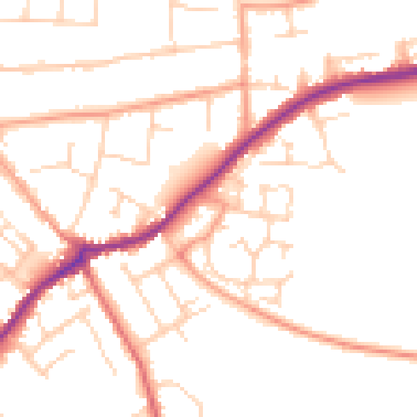 Daytime road noise heatmap for CT7 9DW