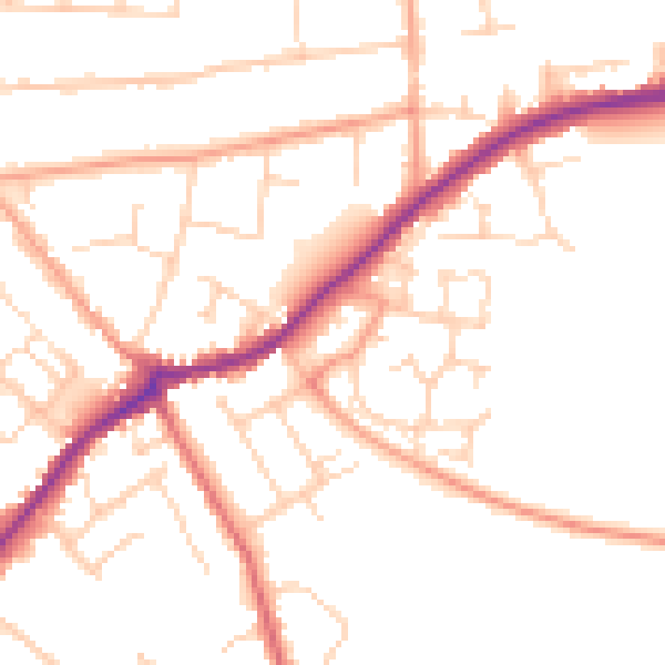 Daytime road noise heatmap for CT7 9DX