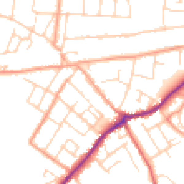 Daytime road noise heatmap for CT7 9FA