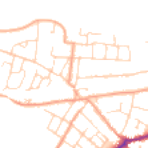 Daytime road noise heatmap for CT7 9JS