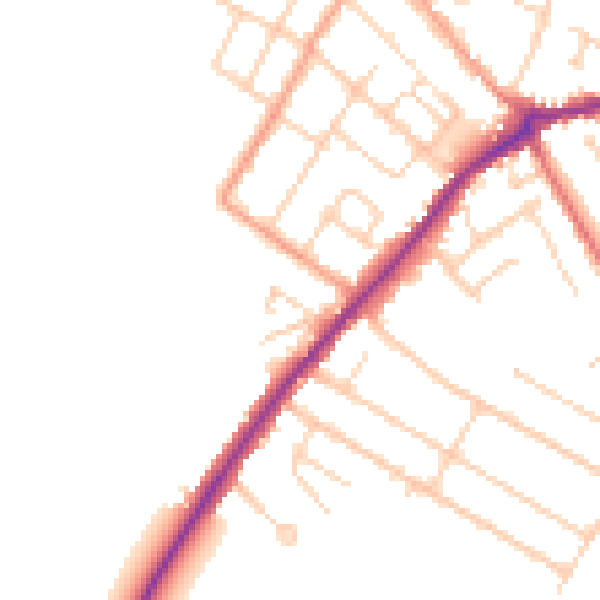 Daytime road noise heatmap for CT7 9TX