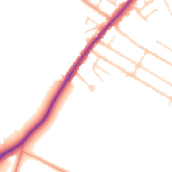 Daytime road noise heatmap for CT7 9UA