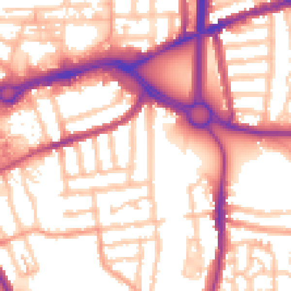 Daytime road noise heatmap for CV1 2DL
