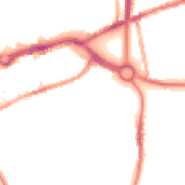 Night-time road noise heatmap for CV1 2DL