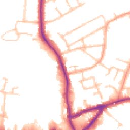 Daytime road noise heatmap for CV10 0AN
