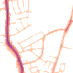 Daytime road noise heatmap for CV10 0AZ