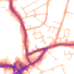 Daytime road noise heatmap for CV10 0BD