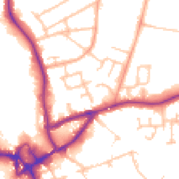Daytime road noise heatmap for CV10 0BE