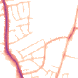 Daytime road noise heatmap for CV10 0BN