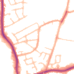 Daytime road noise heatmap for CV10 0BQ