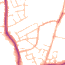 Daytime road noise heatmap for CV10 0BU