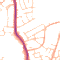 Daytime road noise heatmap for CV10 0BW