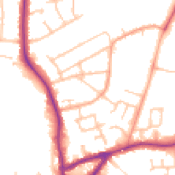 Daytime road noise heatmap for CV10 0BZ